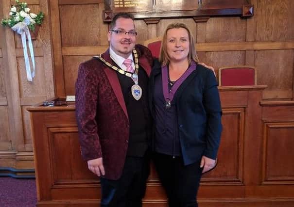 Billy with Tracey Baker, the new deputy mayor of Littlehampton