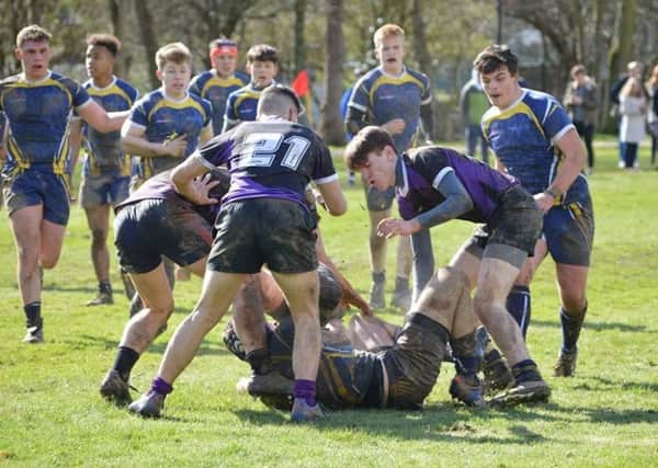 The college rugby academy team in action