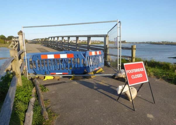 The bridge was closed for stabilisation work. Photo: Malcolm Bull