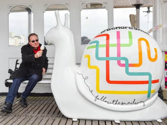 Peter James is sponsoring his very own snail for Snailspace later this year (Photograph: Vervate)