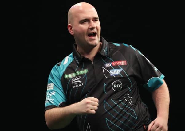 Rob Cross was beaten by Michael van Gerwen in the Unibet Premier League Play-Offs. Picture courtesy Lawrence Lustig/PDC