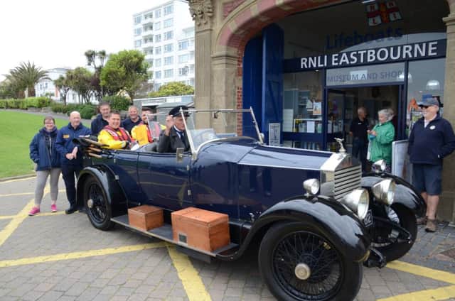 The Yellow Welly was taken in a stylish vintage Rolls Royce