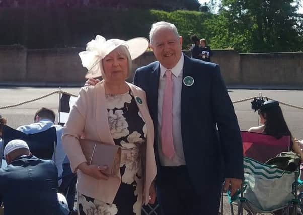 Steve Wise and his wife Sonia at the royal wedding. SUS-180521-122709001