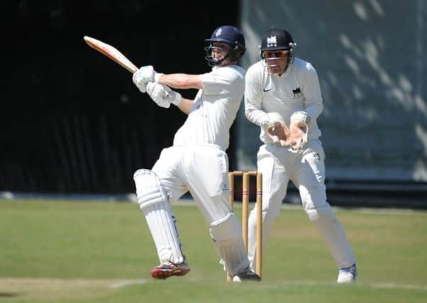 Cricket : Sussex League Premier Division: Roffey (fielding) v Billingshurst. Stuart Barber. Pic Steve Robards   SR1622479 SUS-160725-175725001