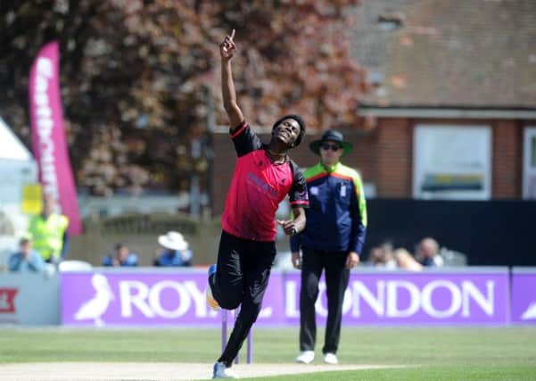 IPL starJofra Archer, pictured celebrating a wicket at the Saffrons last May, could once again lead the Sussex attack against Essex on Sunday, June 3