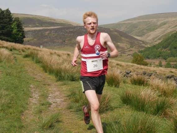 James Collins at the Inter Counties Fell running event in Derby.