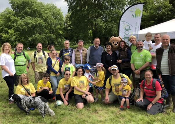 Nick Herbert and Chichester MP Gillian Keegan with Di Levantine, founder and unpaid CEO of the Snowdrop Trust for 25 years, and volunteers at the charity's annual walk in Arundel Park