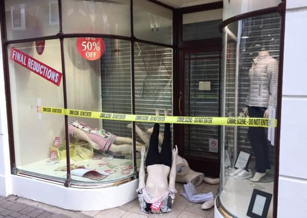 Vandals targeted a window at the Wakefields store in West Street SUS-180503-102239001