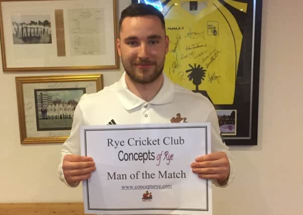 Mickey Toomey was Rye Cricket Club's man of the match in the victory away to St Peters.