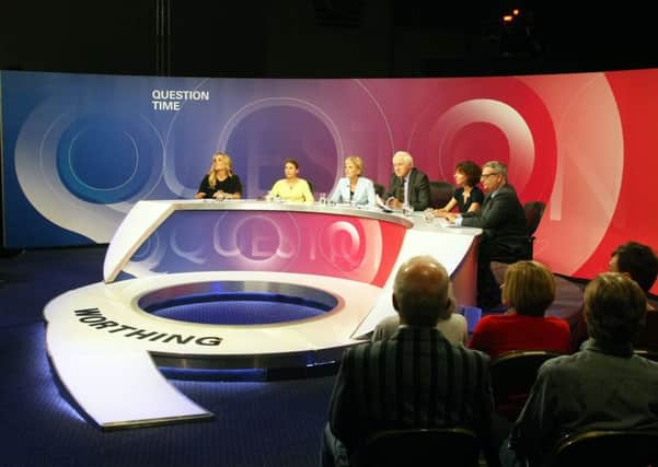 DM1853155a.jpg. BBC Question Time from Worthing Assembly Hall. Photo by Derek Martin Photography SUS-180524-224346008