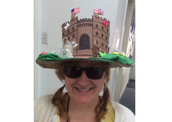 Natalie Corrigan, 53, from Crawley, wearing her winning hat