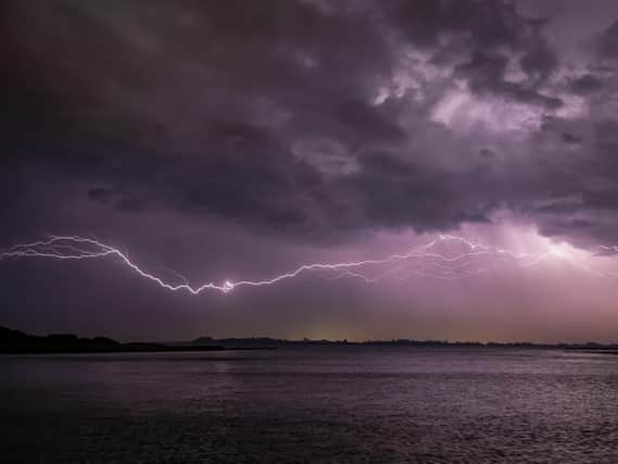 Lightning over Pagham Harbour. Picture: Stephen Tattersall