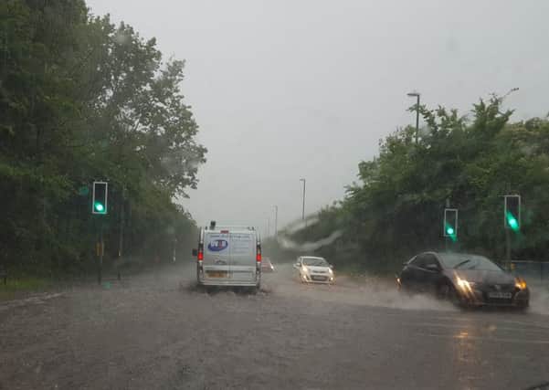 Flash flooding along the A259 in Littlehampton. Picture: Simon Eade