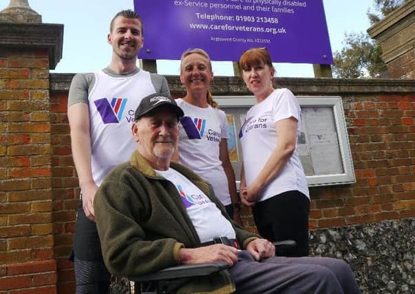 RAF veteran Doug Waghorn with Stewart Gillespie, Christine Gillott and Elizabeth Baxter from Care for Veterans