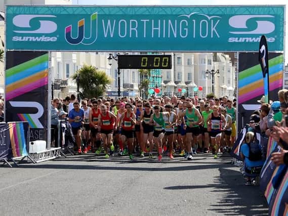 Racers get going in the Worthing 10k last year