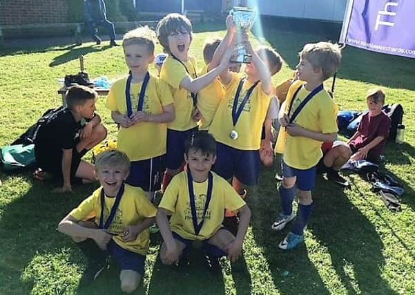 Springfield Infant School, celebrating success in the key stage one football festival
