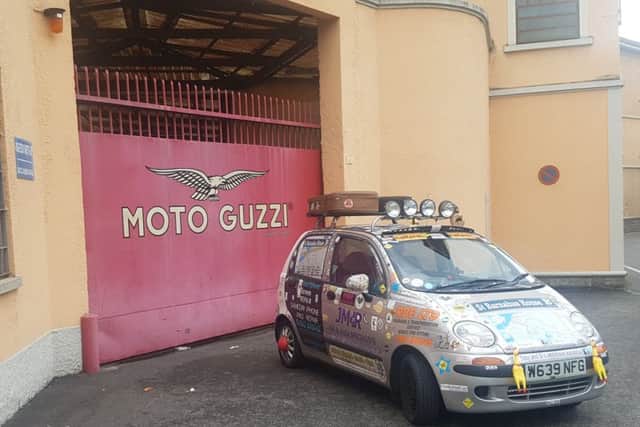Toby Harris from Littlehampton's road trip around Europe. Moto Guzzi Museum in Lake Como.