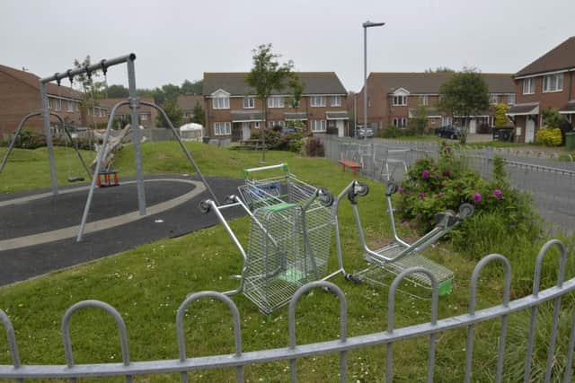 Trolleys abandoned in Kingsmere Estate (Photo by Jon Rigby)