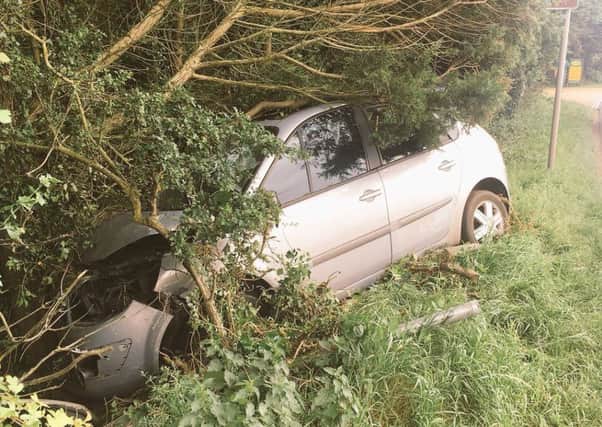 Police said the driver had a 'lucky escape'. Pictures: PC Pete May/Sussex Police