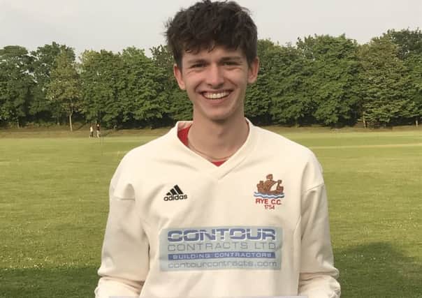 Tobias Farrow was Rye Cricket Club's man of the match in the victory over Glynde & Beddingham.