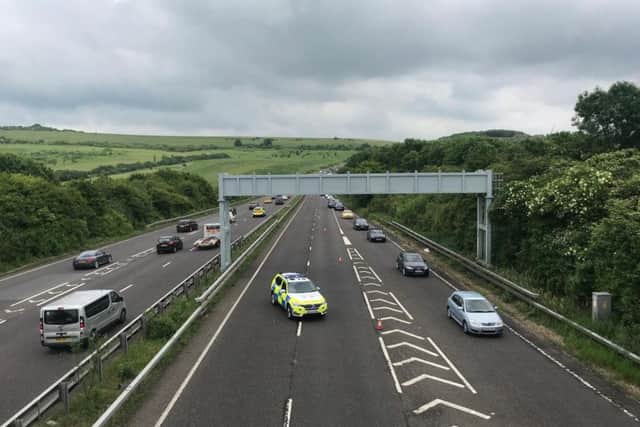 The A27 was closed while emergency services attended to the incident. Picture: Eddie Mitchell