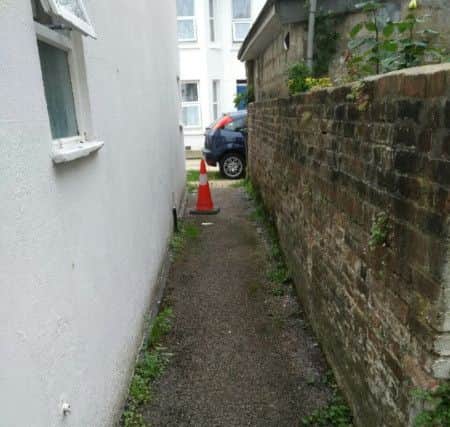 The alleyway off Grove Road has been a hotspot for human poo