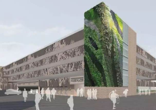 Amended plans for proposed Piries Place Car Park showing 'living wall' (photo from HDC's planning portal).