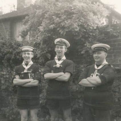 David Bown, left, with his brother and father, c1962
