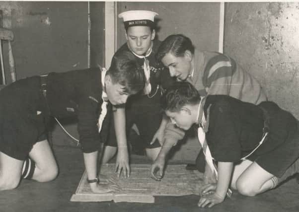 David Bown, left, with other Sea Scouts in the 1960s