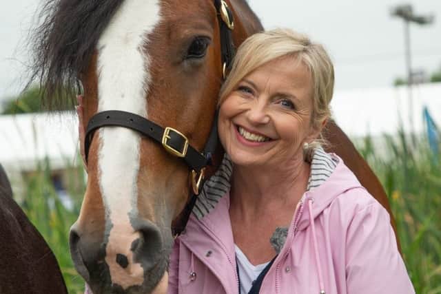 BBC TV's weather presenter Carol Kirkwood with Atkinson Action Horses