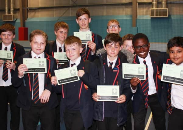Arc William Parker students with their First Aid certificates SUS-181206-140901001