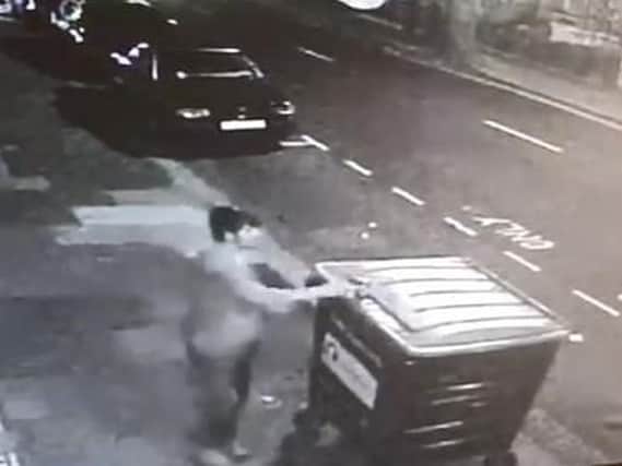 The council released CCTV after a spate of bin thefts