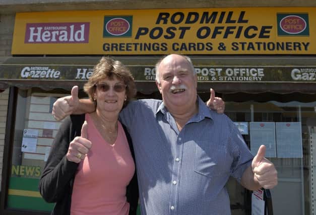 Mr and Mrs Russell who are retiring from the Post Office in Framfield Way, Rodmill Hill in Eastbourne (Photo by Jon Rigby) SUS-180521-085351008