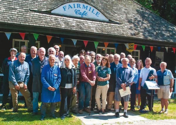 Volunteer Awards, Amberley Museum and Heritage Centre, June 6th 2018.??Â© Pete Edgeler, Used with permission. Some of the outstanding volunteers at The Amberley Museum and Heritage Centre outside the Fairmile CafÃ©.
