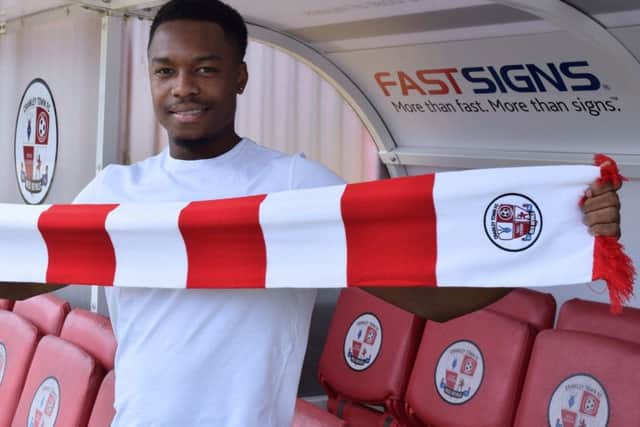 Crawley Town's new signing Ashley Nathaniel George. Picture by Crawley Town SUS-181106-162053002