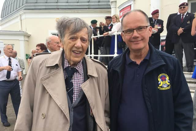 Air commodore Charles Clarke, 94, with Ian Parsons, vice chairman of the Taxi Charity for Military Veterans