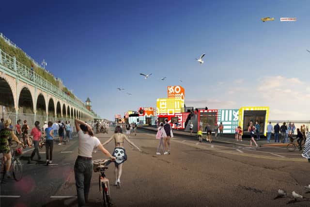 The plans for the pool and retail units on Madeira Drive SUS-180613-160308001