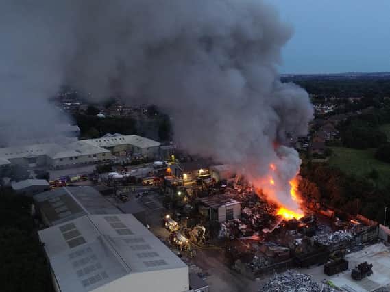 The fire at the industrial estate. Photo: Eddie Mitchell