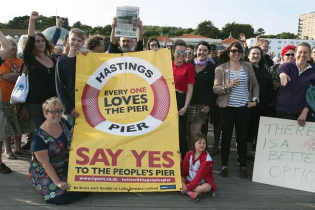 People's Pier protest. Photo by Frank Copper