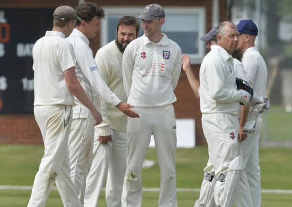Bexhill's second team enjoys taking a wicket against Eastbourne seconds last weekend. Picture by Jon Rigby