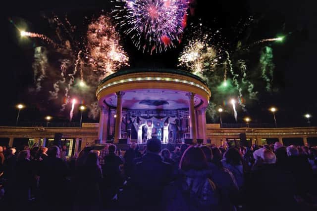 Abba Tribute Show (with firework finale) Eastbourne Bandstand. Photo by Chris Parker