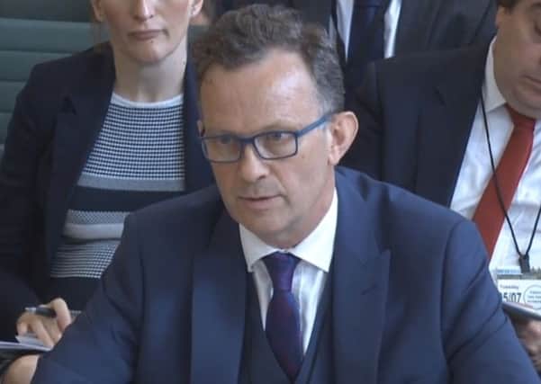 Charles Horton, Chief Executive Officer, Govia Thameslink Railway, speaking at the House of Commons Transport Select Committtee in 2016 (from parliament.tv). SUS-160507-111900001