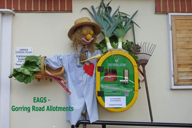 The scarecrow at Gorring Road allotments has taken part in our competition