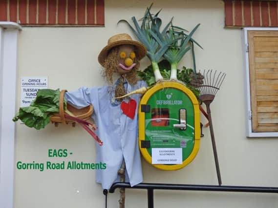 The scarecrow at Gorring Road allotments has taken part in our competition