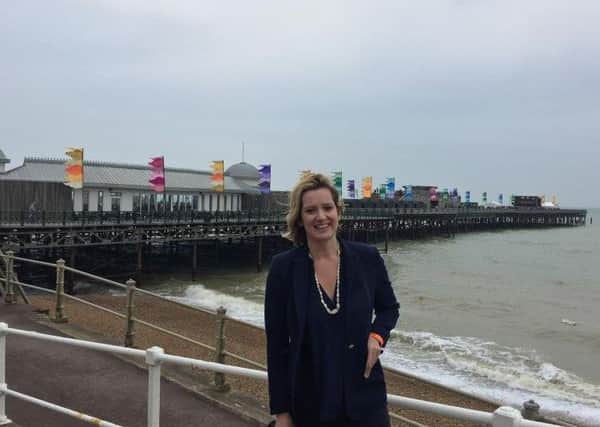 Amber Rudd at Hastings Pier