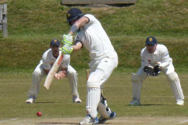 James Pooley at the crease for Hastings Priory against East Grinstead on Saturday. Pictures by Simon Newstead
