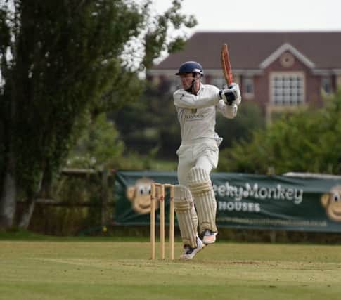 Cricket. Sussex League Division 4. 

Slinfold v Stirlands

Pictured is batting for Slinfold is Sean Overton. 
Slinfold, West Sussex. 
Picture: Liz Pearce 22/07/2017

LP170295 SUS-170722-185714008
