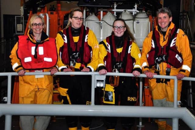 Volunteers Michelle Tugwell, Lifeboat Press Officer and Station administrator, Hazel Condell, Isobel Tugwell and Lynzi Mulford