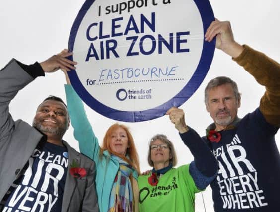 Eastbourne Air monitors. L-R, Mozmil Hussain, Penny Shearer, Sally Boys and Andy Durling (Photo by Jon Rigby)