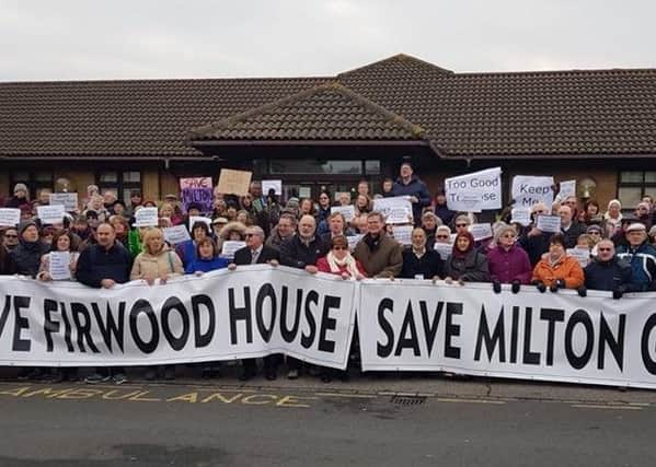 A protest against the proposed closure of both care homes